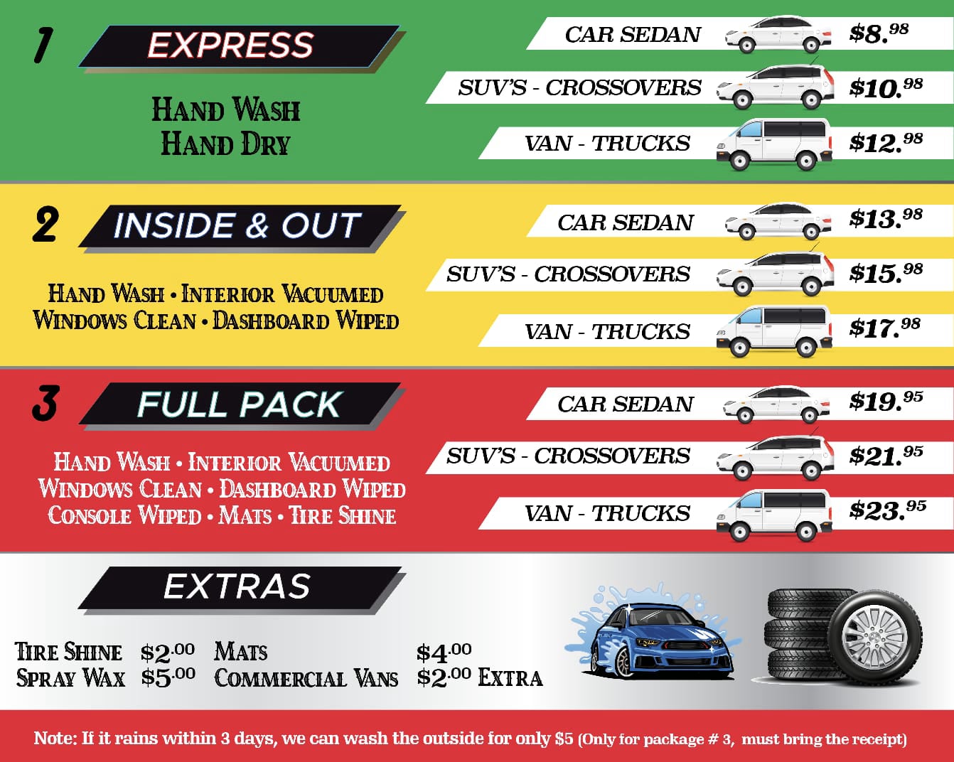 VIP Hand Car Wash Packages